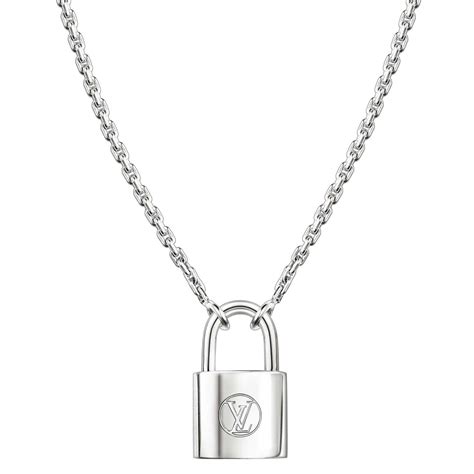 louis vuitton logo silver|louis vuitton padlock necklace silver.